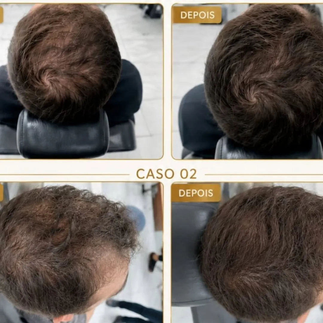 Antes e depois do caso 02 após 90 dias de tratamento